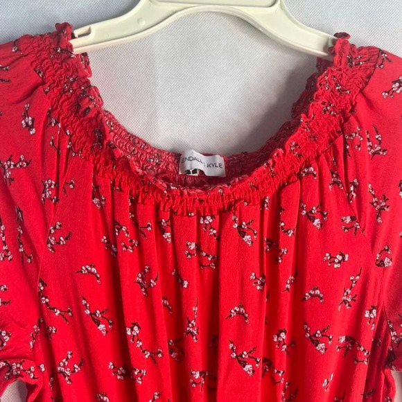 Kendall & Kylie Long Sleeve Red Cherry Blossom Romper Size Large - Picture 3 of 10